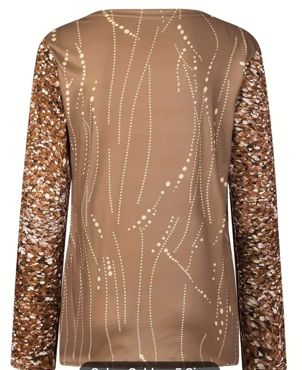 Sequin Print V Neck Shirt