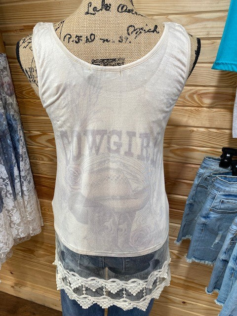 Lace tank BG