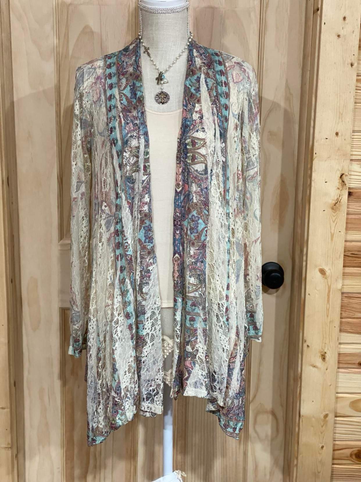 Turquoise Lace Cardigan