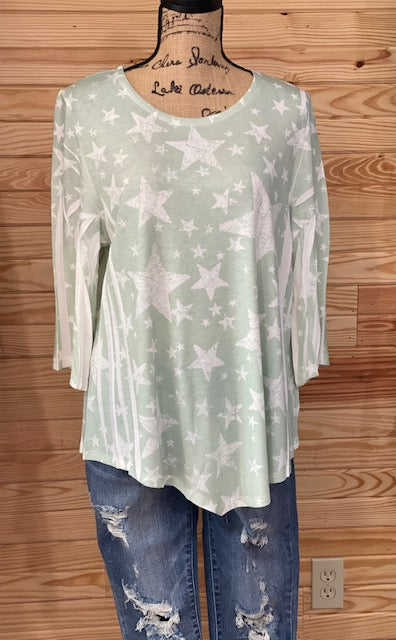 Printed 3/4 Sleeve Top