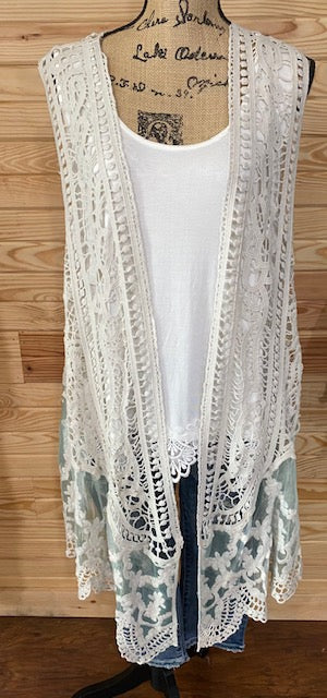 Sage Crocheted Vest