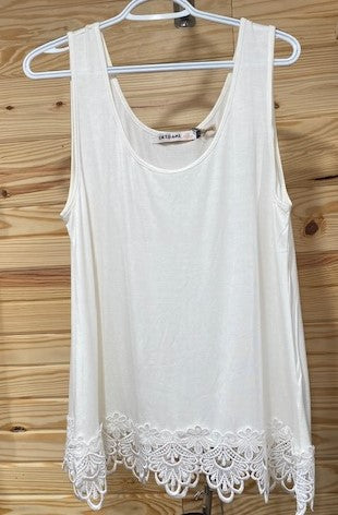 Lace Trimmed Tank/IVORY