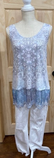 Navy Lace Tank