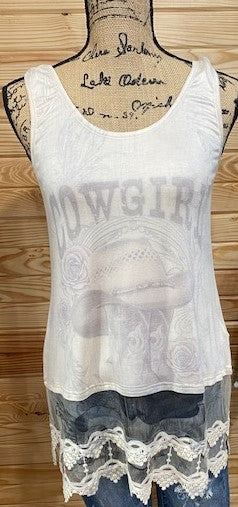 Lace tank BG